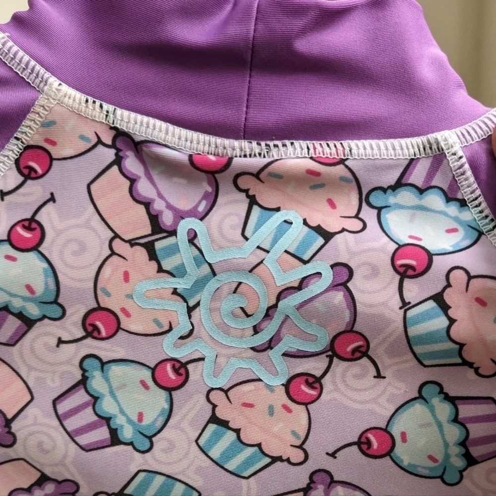 UV Skinz Purple Cupcake Swim Shirt,size 5